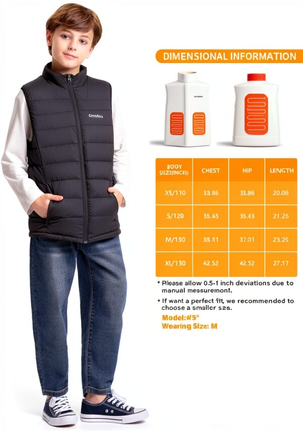 ORRNIKKO Kids Heated Vest Fast Heating Ultra Soft-6